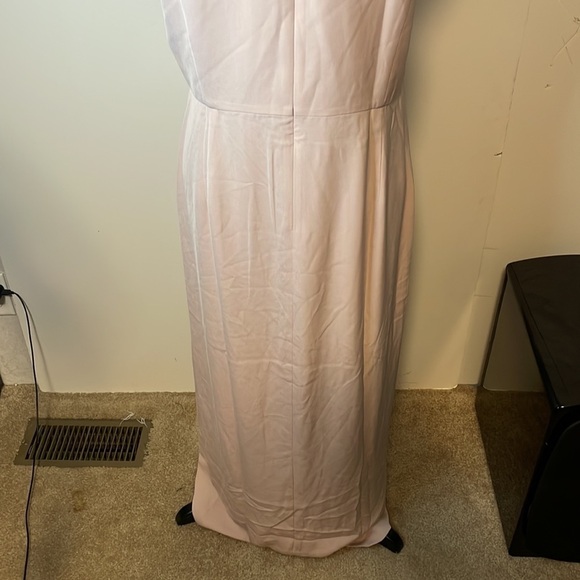 Halter Neck‎ Sleeveless Tulip Hem Blush Pink Midi Dress Party Cocktail - Picture 9 of 11